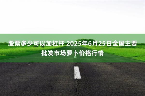 股票多少可以加杠杆 2025年6月25日全国主要批发市场萝卜价格行情
